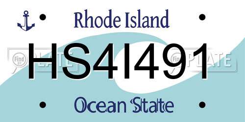 HS4I491 Rhode Island License Plate