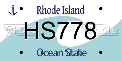 HS778 Rhode Island License Plate