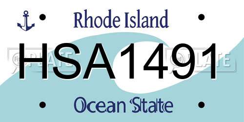 HSA1491 Rhode Island License Plate