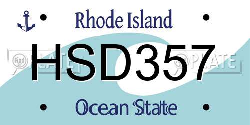 HSD357 Rhode Island License Plate