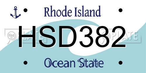 HSD382 Rhode Island License Plate