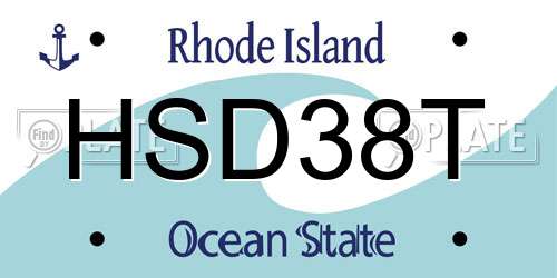 HSD38T Rhode Island License Plate