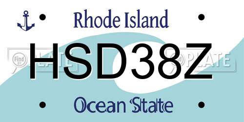 HSD38Z Rhode Island License Plate