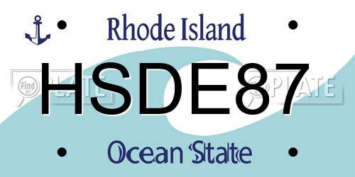 HSDE87 Rhode Island License Plate