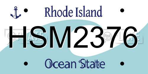 HSM2376 Rhode Island License Plate