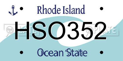HSO352 Rhode Island License Plate