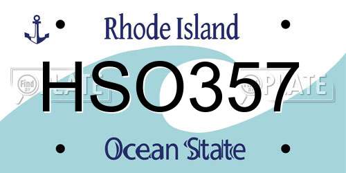 HSO357 Rhode Island License Plate
