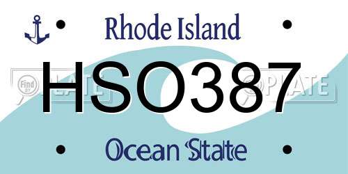 HSO387 Rhode Island License Plate