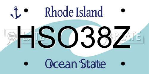 HSO38Z Rhode Island License Plate
