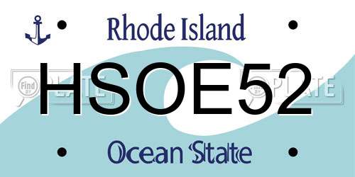 HSOE52 Rhode Island License Plate