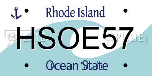 HSOE57 Rhode Island License Plate
