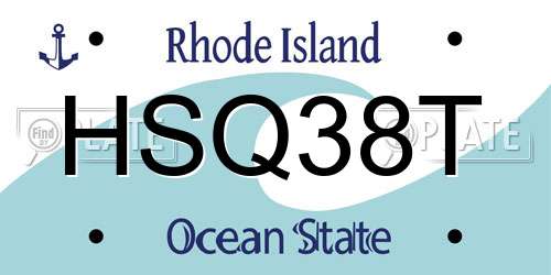 HSQ38T Rhode Island License Plate