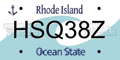 HSQ38Z Rhode Island License Plate