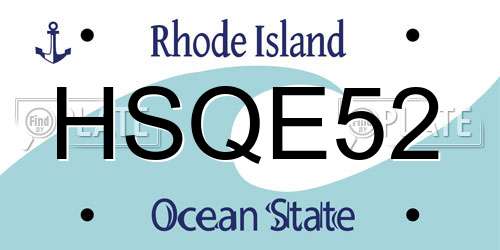 HSQE52 Rhode Island License Plate