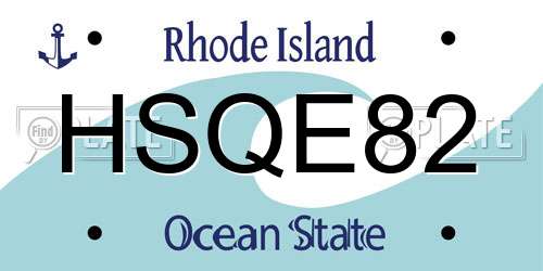 HSQE82 Rhode Island License Plate