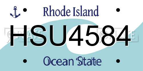 HSU4584 Rhode Island License Plate