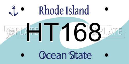 HT168 Rhode Island License Plate