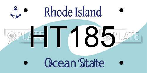 HT185 Rhode Island License Plate