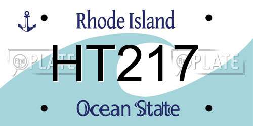 HT217 Rhode Island License Plate