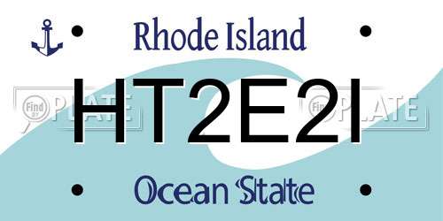 HT2E2I Rhode Island License Plate