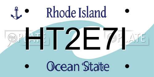 HT2E7I Rhode Island License Plate