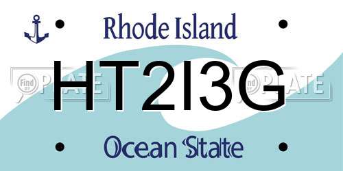 HT2I3G Rhode Island License Plate