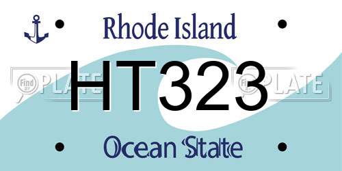 HT323 Rhode Island License Plate