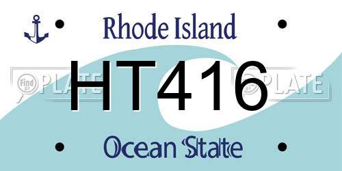 HT416 Rhode Island License Plate