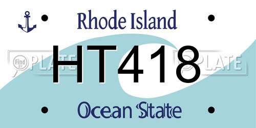 HT418 Rhode Island License Plate