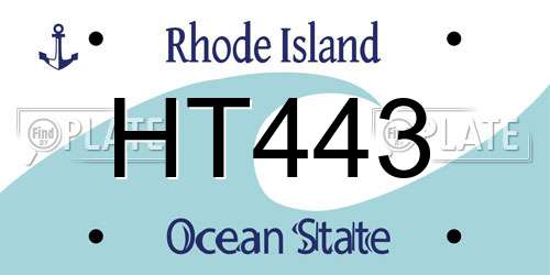 HT443 Rhode Island License Plate