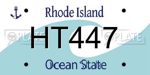HT447 Rhode Island License Plate