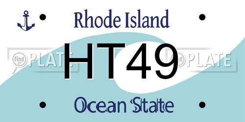HT49 Rhode Island License Plate