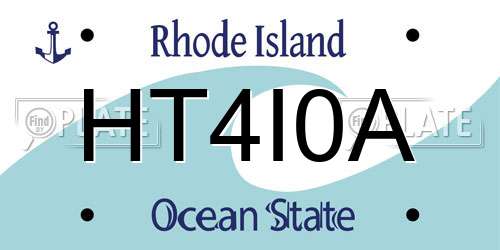 HT4I0A Rhode Island License Plate
