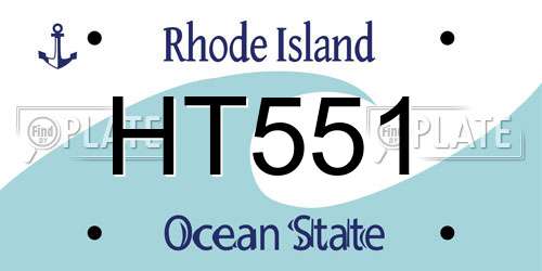 HT551 Rhode Island License Plate