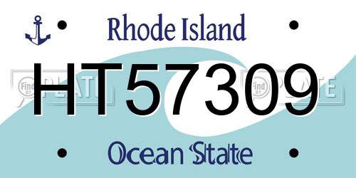HT57309 Rhode Island License Plate
