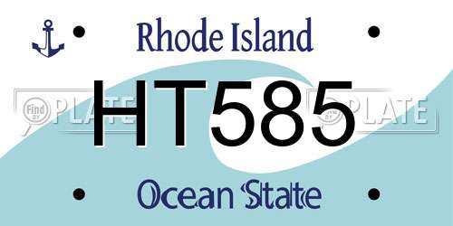 HT585 Rhode Island License Plate
