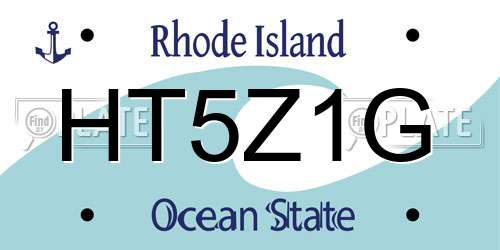 HT5Z1G Rhode Island License Plate