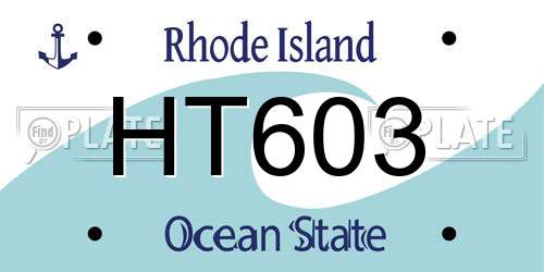 HT603 Rhode Island License Plate
