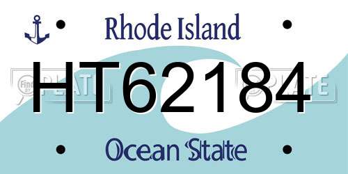 HT62184 Rhode Island License Plate