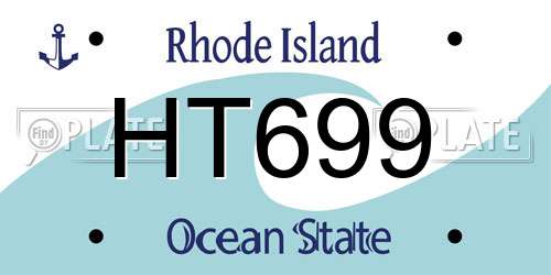 HT699 Rhode Island License Plate