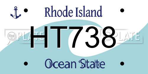 HT738 Rhode Island License Plate
