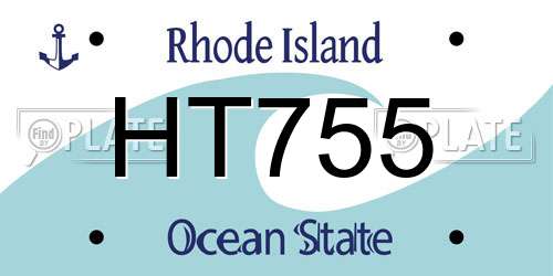 HT755 Rhode Island License Plate