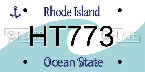 HT773 Rhode Island License Plate
