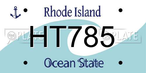 HT785 Rhode Island License Plate
