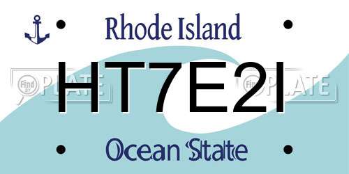 HT7E2I Rhode Island License Plate