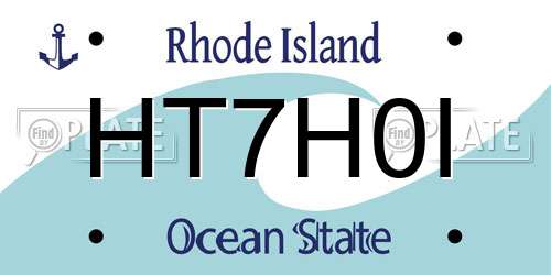 HT7H0I Rhode Island License Plate