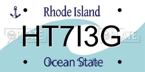 HT7I3G Rhode Island License Plate