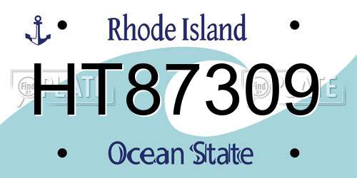 HT87309 Rhode Island License Plate