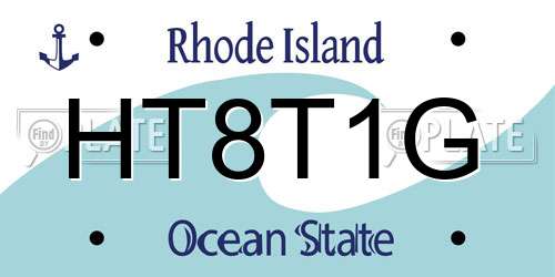 HT8T1G Rhode Island License Plate
