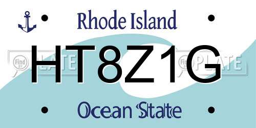 HT8Z1G Rhode Island License Plate